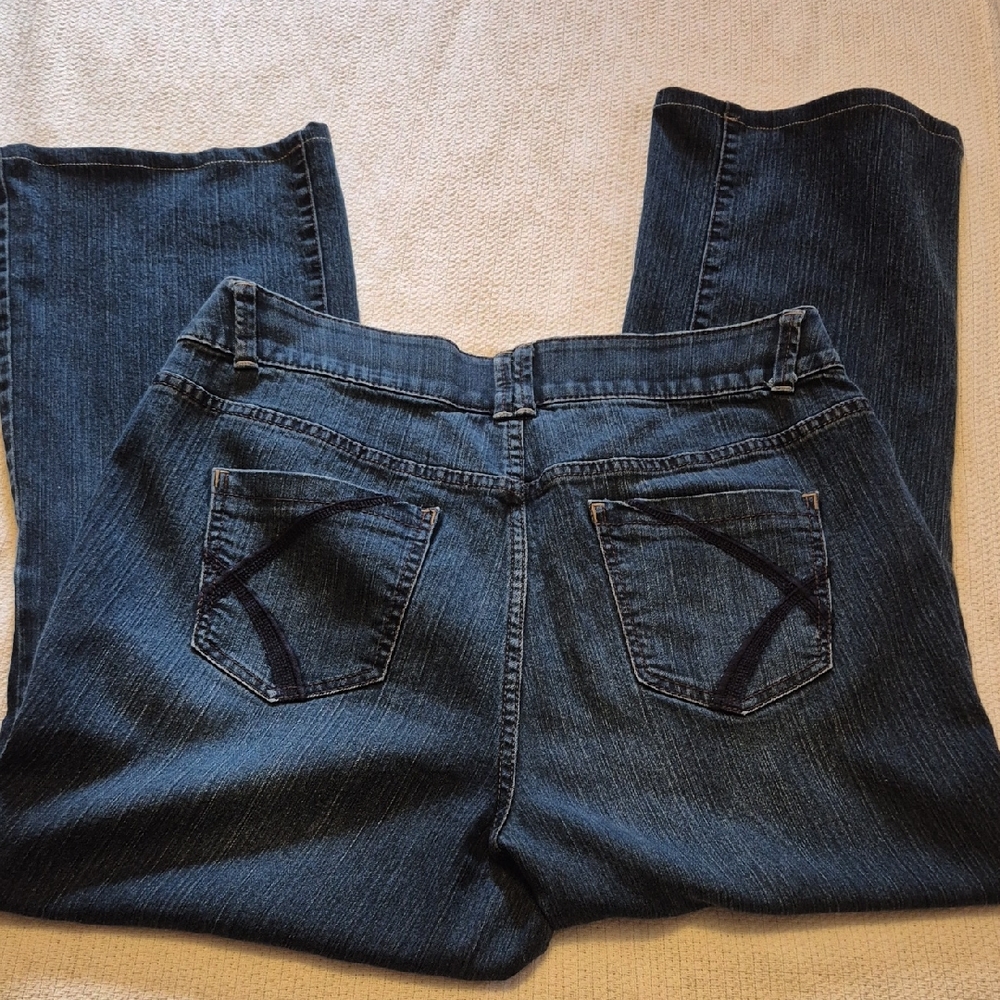 Lane Bryant Distinctly Boot Denim Blue Jeans In Size 18 Average Button Zip Close